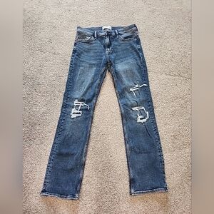 Abercrombie Kids 15/16 Straight Distressed Medium Wash Jean